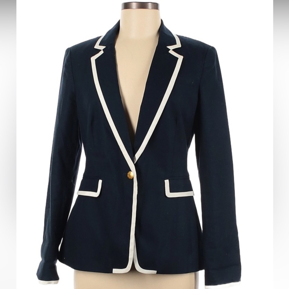Banana Republic Navy Blazer with White Trim